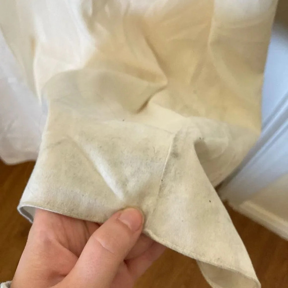 NWT Halston Women's White V Neck Flutter Short Sleeve Maxi Long Dress Size 12 - Picture 9 of 10